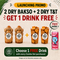 [LAUNCHING PROMO]  Set C - BUY 2 Dry Bakso + 2 Dry T&T GET 1 Qoo Drink FREE*